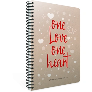 GIPTA LOVE BOOK SPİRALLİ KARTON KAPAK 17X24 80 YP ÇİZGİLİ DEFTER