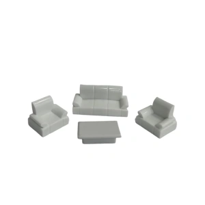 JORDANIA MAKET JE08-SF225050 KOLTUK TAKIM 1 ÜÇLÜ 2 TEKLİ BEYAZ 1/050