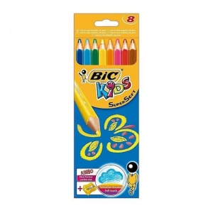 BİC KİDS SUPERSOFT JUMBO TAM BOY 8Lİ KURU BOYA