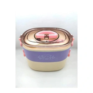 VAGONLİFE  BL50251-2 ÇELİK YEMEK KABI 2 KATLI 3 BÖLMELİ LUNCH BOX MOR