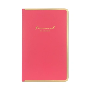 VICTORIAS JOURNALS MONACO 0229 VEGAN DERİ SERT KAPAK 13x21 100gr.160 SYF. PLANNER ÇİZGİLİ DEFTER PEMBE