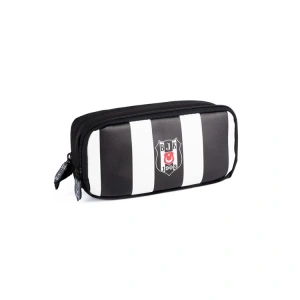 ME BEŞİKTAŞ 24355 İKİ BÖLMELİ KALEM ÇANTASI ÇUBUK SİYAH-BEYAZ ÇİZGİLİ