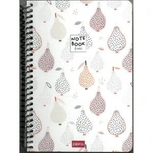 PAPİRÜS FRUTTİ SERT KAPAK SPİRALLİ 16X23 120YP. KARELİ DEFTER