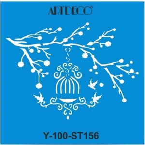 ARTDECO STENCİL 30X30CM DALDAKİ KAFES 156