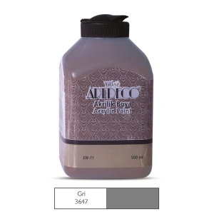 ARTDECO 070L-3647 AKRİLİK BOYA 500 ML. GRİ