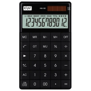 KRAF 12 HANE MASAÜSTÜ HESAP MAKİNESİ HM-180 BK SİYAH