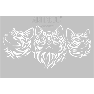 ARTDECO STENCİL A4  ÜÇ KEDİ 201