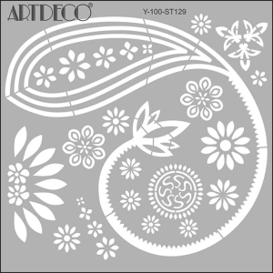 ARTDECO STENCİL 30X30CM ŞAL DESENİ 129