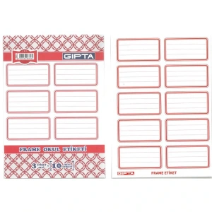 GIPTA FRAME OKUL ETİKETİ KIRMIZI 3 YP. - 2945