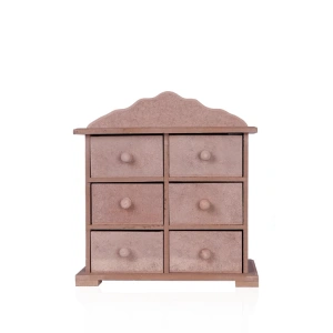 TEKNOPOİNT AHŞAP HOBY KT07 6 ÇEKMECELİ KULPLU KUTU