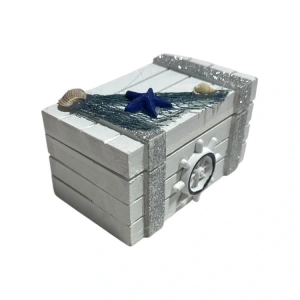 DK GİFTZEN DK-234 MASAÜSTÜ DENİZ TEMALI AHŞAP KUTU 10.3 x 5.3 x 6 cm