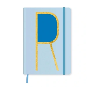 DEFFTER FABOOKS MONOGRAM HARF BASKILI LASTİKLİ SERT KAPAK ÇİZGİLİ DEFTER 168 SYF - R