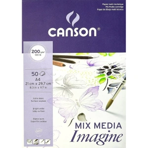 CANSON IMAGINE  A4 21X29.7 200 GR ÇOK AMAÇLI RESİM DEFTERİ 50 SYF.