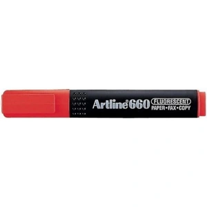 ARTLINE EK- 660 KESİK UÇ 1.0-4.0mm  HIGHLIGHTER FOSFORLU KALEM FLORESAN RED
