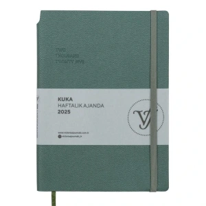 VICTORIAS JOURNALS 124-1432 14X20,5 KUKA HAFTALIK AJANDA A5 - YEŞİL