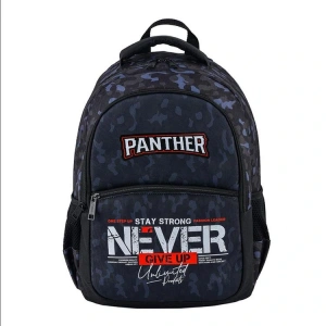 PANTHER PT-9888 NEVER GİVE UP SİYAH  3 GÖZLÜ SIRT ÇANTASI