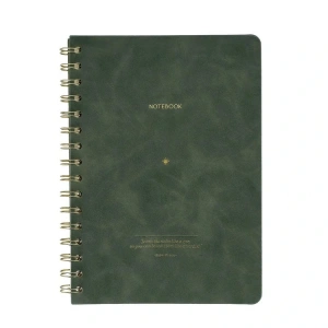 VICTORIAS JOURNALS 1614 VEGAN DERİ ESNEK KAPAK SPİRALLİ A5 100gr.128 SYF. ÇİZGİLİ DEFTER YEŞİL