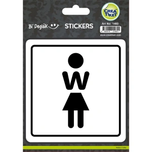 CREA Bİ DEĞİŞİK STICKER - W WC İŞARETİ KADIN 1460