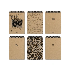 PAPİRÜS  KRAFT SERT KAPAK SPİRALLİ 19X27 80YP. ÇİZGİSİZ  BLOKNOT DEFTER