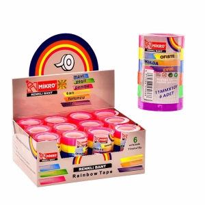 MİKRO 11MMX10M GÖKKUŞAĞI BANT 6LI