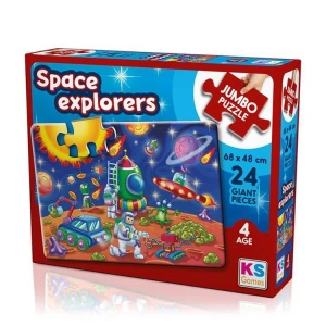 KS GAMES JP31011 SPACE EXPLORERS 68x48cm JUMBO YAPBOZ/PUZZLE 24 PARÇA  4YAŞ