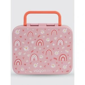 UZSPACE VGN-092 3 BÖLMELİ TUTMA SAPLI YEMEK KABI - LUNCH BOX 1000 ML PEMBE