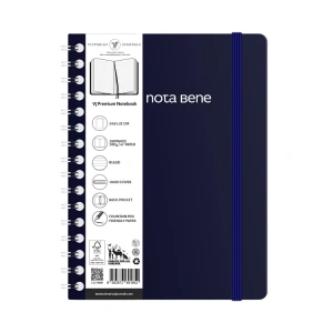 VICTORIAS JOURNALS NOTE BENE 9262 PREMIUM NOTEBOOK SPİRALLİ SERT KAPAK A5 100gr.160 SYF. ÇİZGİLİ DEFTER LACİVERT