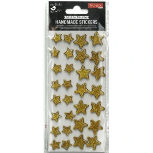 TANEX HANDMADE TNX-28014 DEKORATİF ETİKETLER - SİLİKON GOLD YILDIZ SERİSİ STICKER - TEKLİ