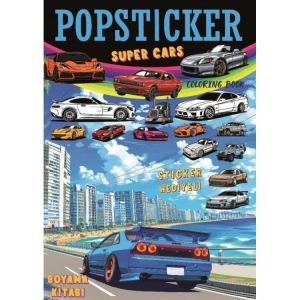 LAMA TOYS POPSTICKER SUPER CARS STICKERLI BOYAMA KİTABI 16 SAYFA