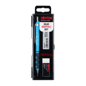 ROTRING TIKKY VERSATİL + MİN + SİLGİ 3LÜ OKUL SETİ - 0.7 mm  AÇIK MAVİ