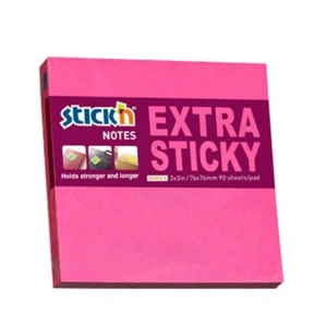 GIPTA STICKN 76X76 NEON PEMBE EXTRA YAPIŞKANLI NOTLUK 90 YP.
