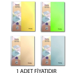 KESKİN PASTEL 23x29.7cm SPİRALLİ PLASTİK KAPAK PROJE SUNUM DEFTERİ 80 YP. ÇİZGİLİ