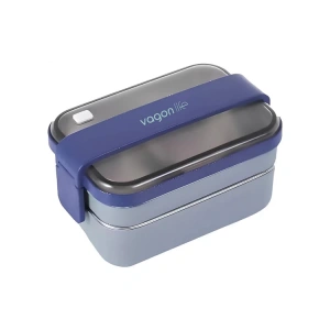 VAGONLİFE PASLANMAZ ÇELİK İKİ KATLI BÖLMELİ YEMEK KABI - LUNCH BOX  BL20183 1200 ML MOR