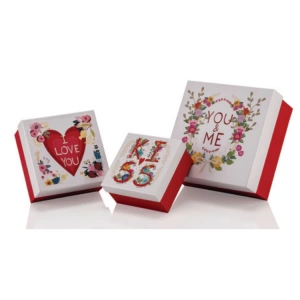 GIPTA VALENTINES DAY KARE HEDİYE KUTUSU BX0660 B 160x160x90 mm