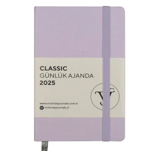 VICTORIAS JOURNALS 124-1488 9X14 CLASSIC LASTİKLİ GÜNLÜK AJANDA A5 - LİLA