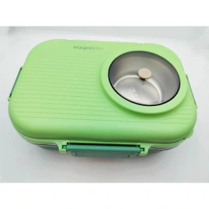 VAGONLİFE  BL70100 ÇELİK YEMEK KABI 900 ML 3 BÖLMELİ LUNCH BOX YEŞİL