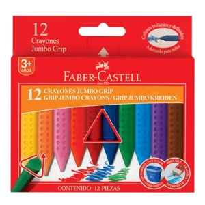 FABER CASTELL 122540 GRIP JUMBO WAX CRAYON PASTEL BOYA 12 RENK