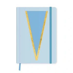 DEFFTER FABOOKS MONOGRAM HARF BASKILI LASTİKLİ SERT KAPAK ÇİZGİLİ DEFTER 168 SYF - V