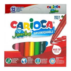 CARIOCA 40569 JUMBO YIKANABİLİR KEÇELİ BOYA KALEMİ 12Lİ