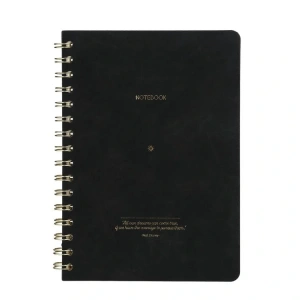 VICTORIAS JOURNALS 1611 VEGAN DERİ ESNEK KAPAK SPİRALLİ A5 100gr.128 SYF. ÇİZGİLİ DEFTER SİYAH