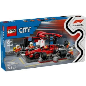 LEGO CITY 60443 FERRARİ ARABALI F1 PİT STOP VE PİT EKİBİ 322 PARÇA 6+