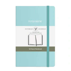 VICTORIAS JOURNALS NOTE BENE 9240 CLASSIC NOTEBOOK ESNEK KAPAK 9x14cm 70gr.400 SYF. ÇİZGİLİ DEFTER TURKUAZ