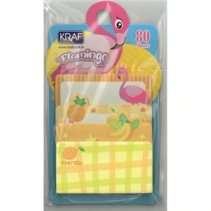 KRAF 2216FL FLAMINGO YAPIŞKANLI NOT KAĞIDI 1 SET  4 x20/ 80 YP.