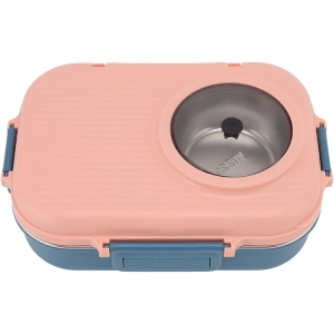 VAGONLİFE PASLANMAZ ÇELİK BÖLMELİ YEMEK KABI - LUNCH BOX  BL70010 900 ML PEMBE
