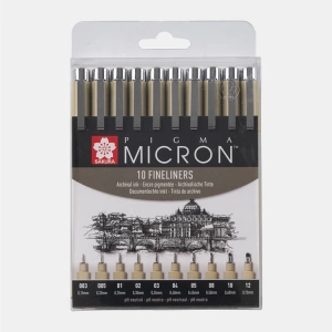 SAKURA PIGMA MICRON TEKNİK ÇİZİM KALEM SETİ 10LU