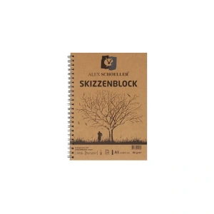 ALEX ALX-7532 A5 KRAFT ESKİZ BLOK DEFTER 90GR.60YP.YAN SPİRALLİ SKIZZENBLOCK