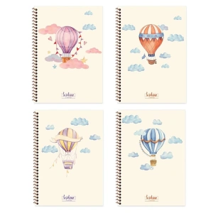 KESKİN 17x24 LA PLUME BALLOONS SPİRALLİ SERT KAPAK DEFTER 80 YP. DÜZ