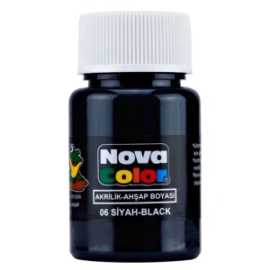 NOVA COLOR SİYAH 30 CC ŞİŞE AKRİLİK BOYA