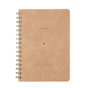VICTORIAS JOURNALS 1613 VEGAN DERİ ESNEK KAPAK SPİRALLİ A5 100gr.128 SYF. ÇİZGİLİ DEFTER BEJ