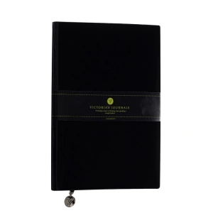 VICTORIAS JOURNALS 1073 SMYTH RUGAN ESNEK KAPAK 14.8x21cm 80gr. 96YP. ÇİZGİLİ DEFTER SİYAH